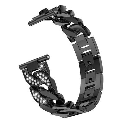 

Alloy Single Row Crystal Wristband Watch Bracelet Strap for Fitbit Versa