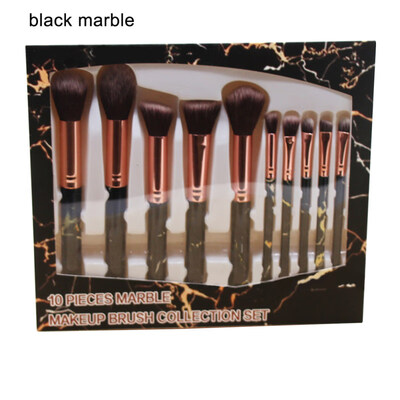 

10Pcs Marble Handle Makeup Cosmetic Powder Foundation Eyeshadow Lip Brushes Set