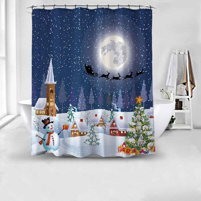 

Shower Curtain Christmas Decoration Bath Curtains Waterproof Polyester Fabric Anti-mildew Bathroom Curtains for Bathtub Showers 12