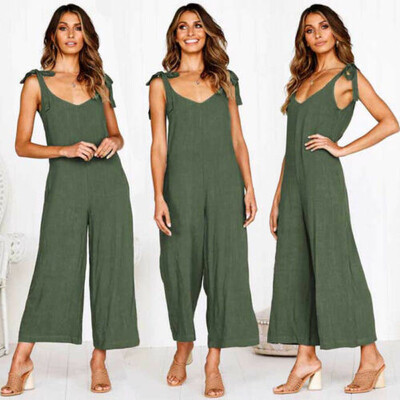 

Women Casual Loose Pants Overalls Straps Jumpsuit Playsuit Romper Trousers