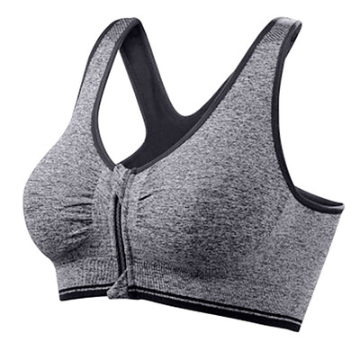

Toponeto Women Zip Front Sports Bra Wireless Post Surgery Bra Active Yoga Sport Yoga Bra