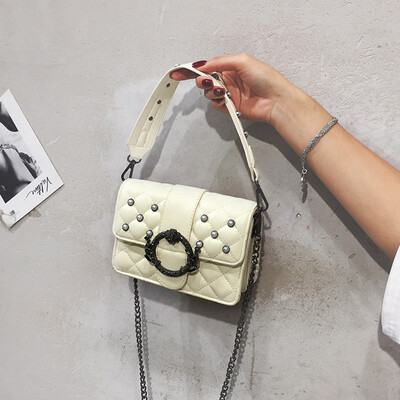 

Bag female new Korean version of the wild rhombic chain bag fashion single shoulder slung portable small square bag tide