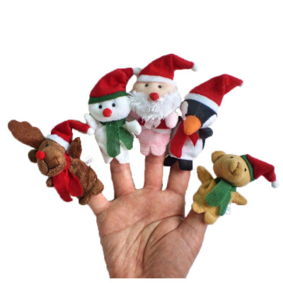 

Siaonvr 5pc Story Time Christmas Santa Claus&Friends Finger Puppets Toy