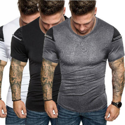 

Mens Gym Summer Slim Fit Casual Short Sleeve Muscle Tee Tops T-shirt Blouse