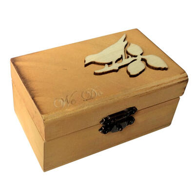 

Wooden Wedding Ring Box Valentines Engagement Vintage Rectangle Ring Case
