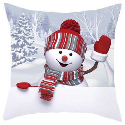 

Tailored Christmas Sofa Pillow Case 3D Snowman Cushion Cover Decorative Covers