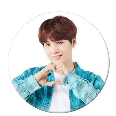 

Kpop BTS Cute Q Version Round Tin Plate Badge Cute Cartoon Brooch Bag Pendant Boys Girls Accessories Hot Gift for Fans