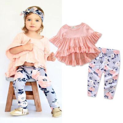 

Fashion Toddler Kids Baby Girl Clothes Outfits T-shirt Top Pants Trousers Set