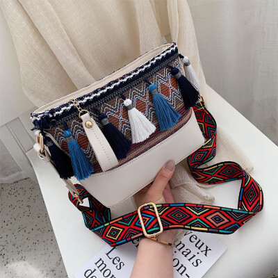 

Women 2019 new fashion national style Su Xiaofangbao Korean version 100 lap single shoulder slanted female bag tide