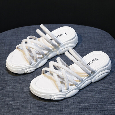 

2019 new summer two women in sandals full of thick soles sports network celebrity fairy style fashion ins tide shoes pregnant wome