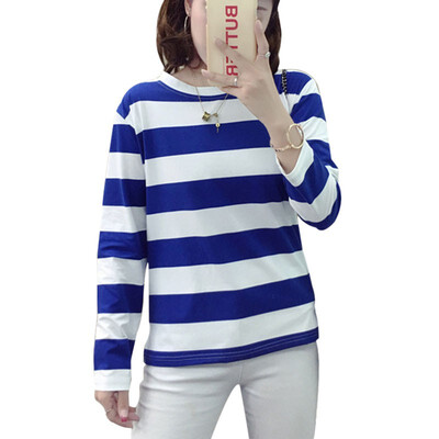 

Long Sleeve Striped Womens T-shirt Autumn Female T-shirt Tops Tees