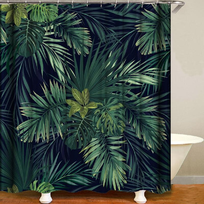 

Shower Curtain Flowers Trees Print Blackout Curtains Waterproof Mildew-proof Bathroom Curtain 71"x71