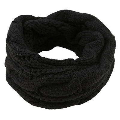 

Tailored Fashion Winter Keep Warm Scarves Womens Solid Braid knitting Wool Ring Scarfs
