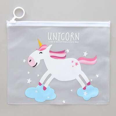 

Unicorn Sweet Colorful Grenadine Transparent A4 File Folder Document Filing Bag