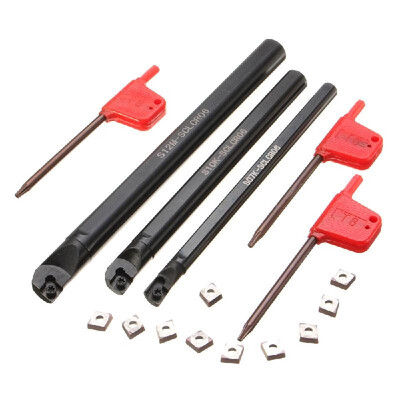 

1Pc S07K-SCLCR06 1Pc S10K-SCLCR06 1Pc S12M-SCLCR06 Lathe Holder Turning Tool Boring Bar 10Pcs CCMT0602 Inserts 3Pcs Wrench