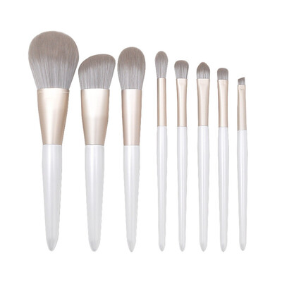 

〖Follure〗8 Pcs High-end Pearl White Wooden Handle Powder Brush Eyeshadow And Makeup