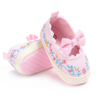 

SUNSIOM Newborn Baby Infant Girl Crib Shoes Soft Sole Prewalkers Anti-slip Sneakers Pram