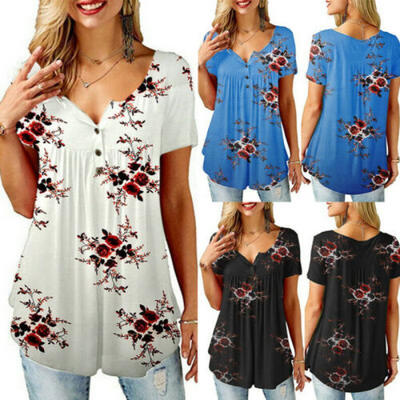 

New Plus Size Women Ladies Short Sleeve Loose Blouse T Shirt Comfy Baggy Top Tee