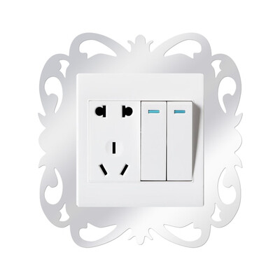 

Gobestart Switch Sticker Home Decor Wall Sticker Mirror For Shop Home Wall Decoration 4PC