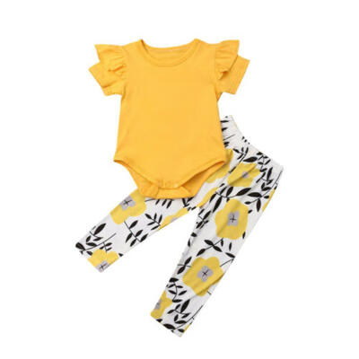 

Newborn Baby Girls Tops Romper Bodysuit Jumpsuit Floral Pants Outfit Set Clothes