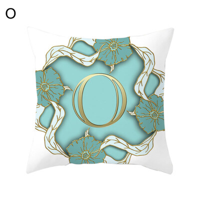 

English Letter Flower Pillow Case Cushion Cover Sofa Bed Car Cafe Office Decor