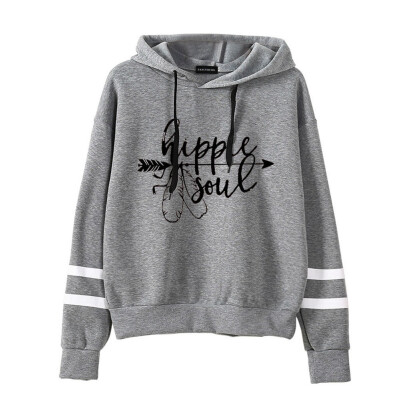 

Queenromen Unisex Hippie Soul Bus Peace Flower Women Hoodie Striped Sleeve Jumper Pullovers Hippy Gift Sweatshirt