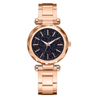 

High Quality Watches Women Luxury Starry Sky Ladies Alloy Strap Quartz Wristwatch Simple Scale Disc Clock Gift Reloj Mujer