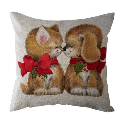 

Tailored 18 Xmas Cotton Pillow Case Linen Cushion Cover Merry Christmas Home Decoration