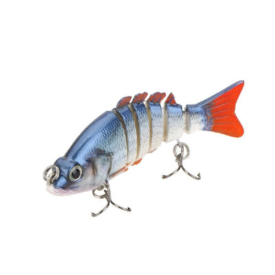

85mm 11g 33" 6-segement Multi Jointed Fishing Life-like Hard Lure Minnow Swimbait Bait 2 Treble VMC Hooks