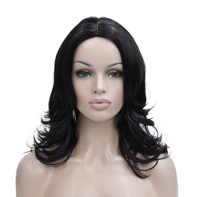 

StrongBeauty Medium Honey Ash Blonde Highlighted No BangsCenter Part Full Synthetic Wig Womens Wigs