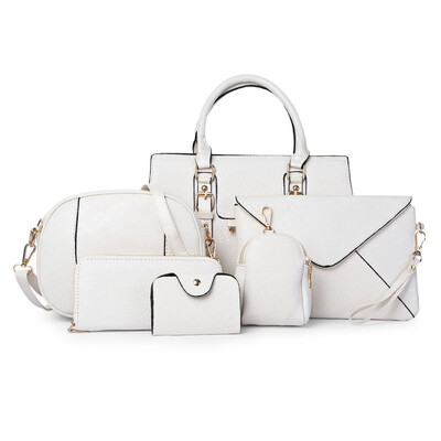 

6PCS Fashionable Embossing Famale Handbag Shoulder Bag Wallet