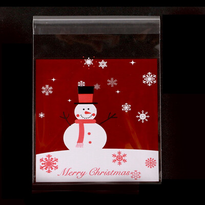 

Christmas Santa Claus Snowman Self-Adhesive Cookie Bag Biscuit Baking Packaging Bags For Snack Christmas Decoration