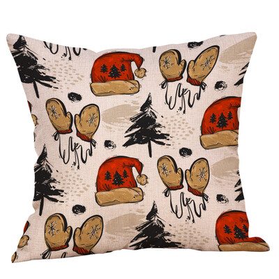 

Tailored Christmas Pillow Case Glitter Cotton Linen Sofa Throw Cushion Cover Home Decor