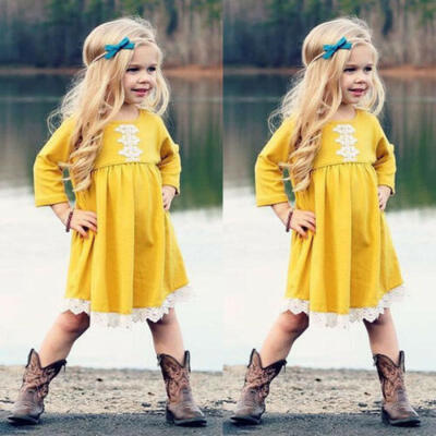 

Autumn Baby Kids Girls 100 Cotton Princes Dress Lace Tutu Skirt Clothes Outfits