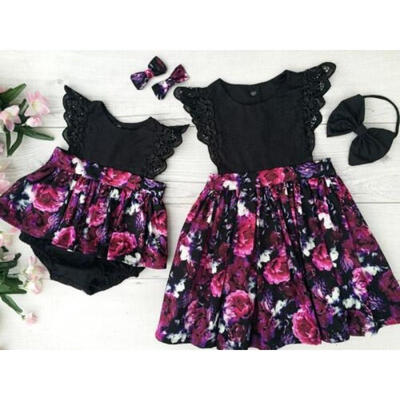 

Little Big Sister Romper Dress OutfitS Fashion Kids Baby Girl Matching Clothes