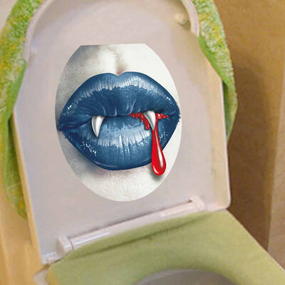 

〖Follure〗Happy Halloween Wall Sticker Toilet Sticker Decor Giant Teeth Removable Terror