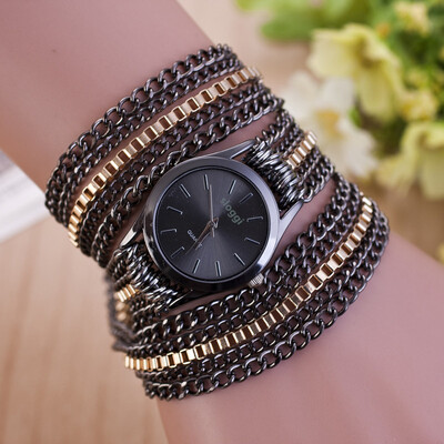 

Womens three-ring winding bracelet watch womens alloy quartz watch hot sale