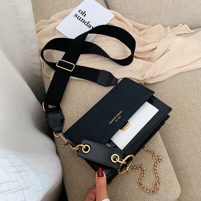 

Qiao Bani 2019 new Korean chic fashion matte hit color flip small square bag shoulder diagonal trend handbags