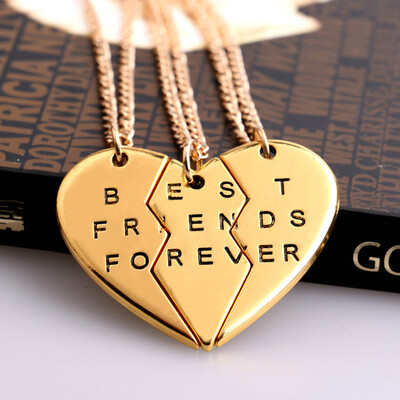 

Hot 1Set Girlfriend Lovers Pendants Necklace Best Friends Letter Heart Shaped Fashion Jewelry