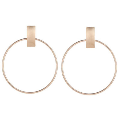 

1Pair Silver Gold Color Stud Earrings For Women Big Circle Piercing Ear Studs Fashion Jewelry Accessories