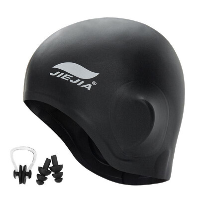 

Swim Cap Silicone 3D Ergonomic Ear Protection Swimming Cap with Nose Clip & Ear Plugs For Women Men