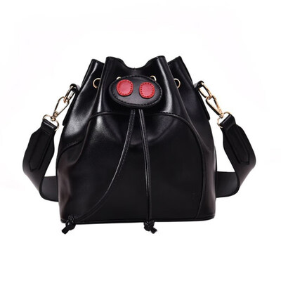 

Cartoon Pig Drawstring Faux Leather Bucket Bag Women Crossbody Shoulder Pouch