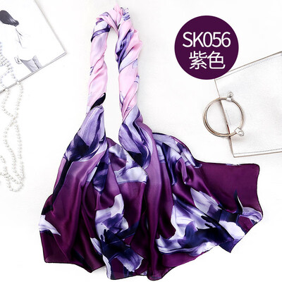 

2018 Europe&the United States new printing simulation silk scarf beach sunscreen scarf ladies air conditioning shawl wholesale
