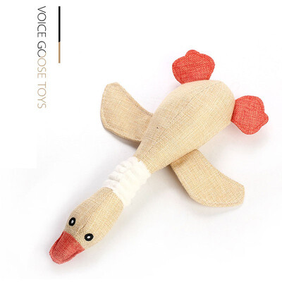

Sackcloth voice toys imitation geese pet toys