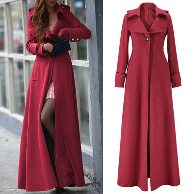 

〖Follure〗Womens Winter Lapel Slim Coat Trench Jacket Long Parka Overcoat Outwear