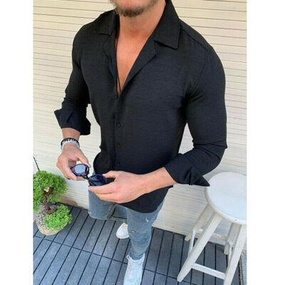 

Men Summer Long Sleeve Linen Cotton T Shirt Casual Soft Tops Henley Shirt Blouse