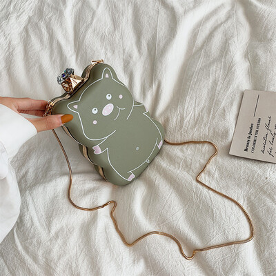 

Summer cartoon bag ins chain clip girl bag new 2019 network celebrity cute single shoulder bag oblique satchel
