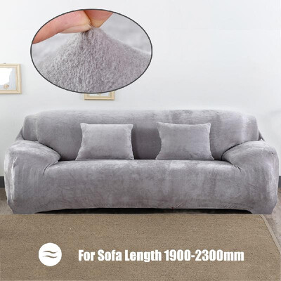 

Winter Warm Sofa Cover Solid Color Plush Sofa Slipcover Full Cover All-inclusive Elastic Sofa Protector Washable