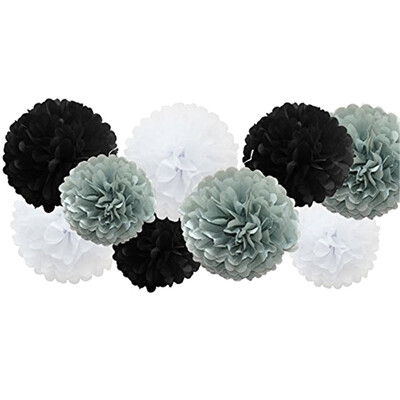

〖Follure〗9pcs Tissue Paper Pompoms Flower Balls Fluffy Christmas Wedding Party Decoration