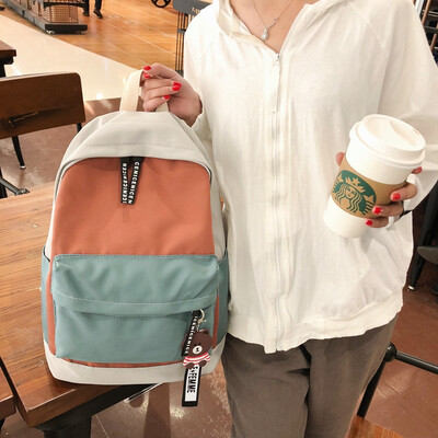 

Korean version of high school inswind backpack college students campus with a collision of colors&large capacity shoulder bags